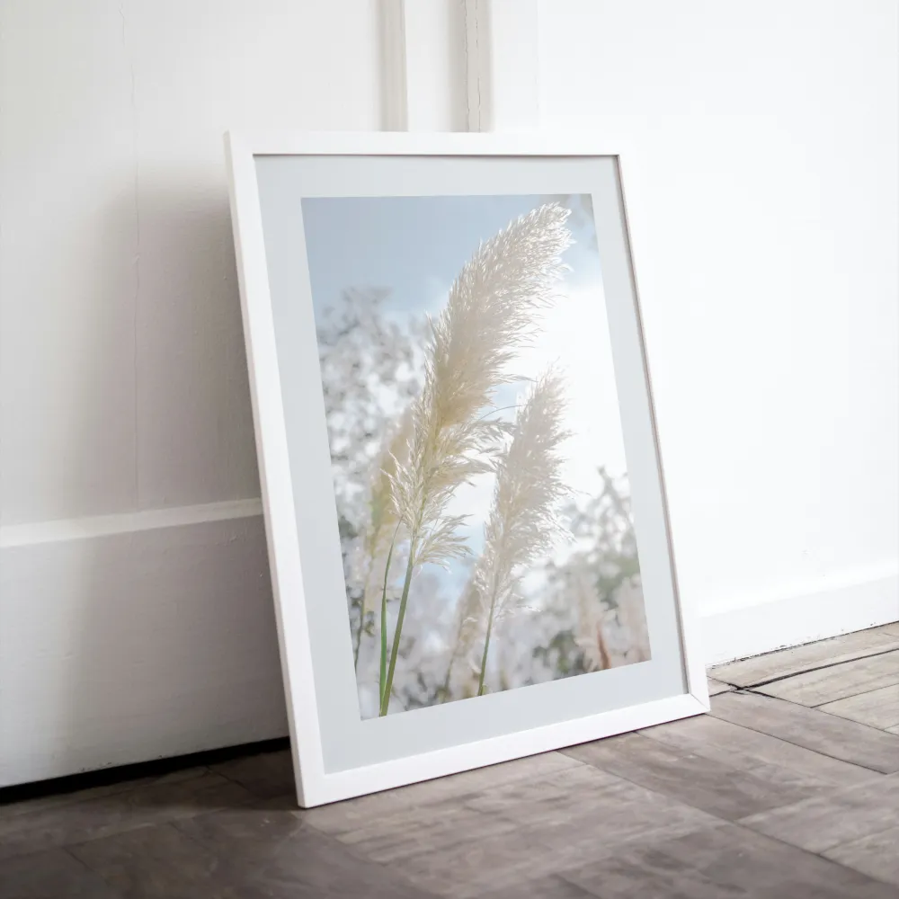 Pampas Grass Pastel Wall Art INSTANT DOWNLOAD Art Print, Boho Wall Decor, Serene Wall Art, Light Blue Decor, Botanical Wall Art, White Pampas Grass Decor