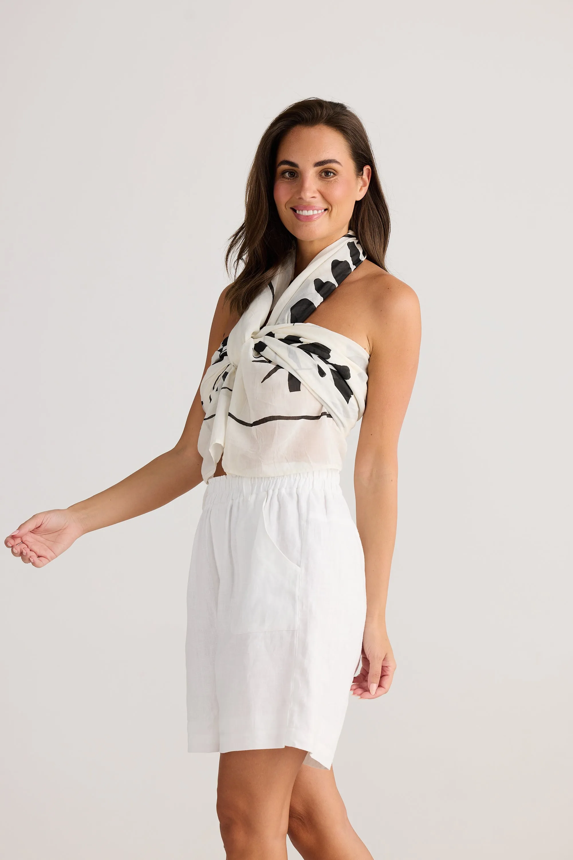 Poko Sarong - Passion Flower Black - Cotton Silk