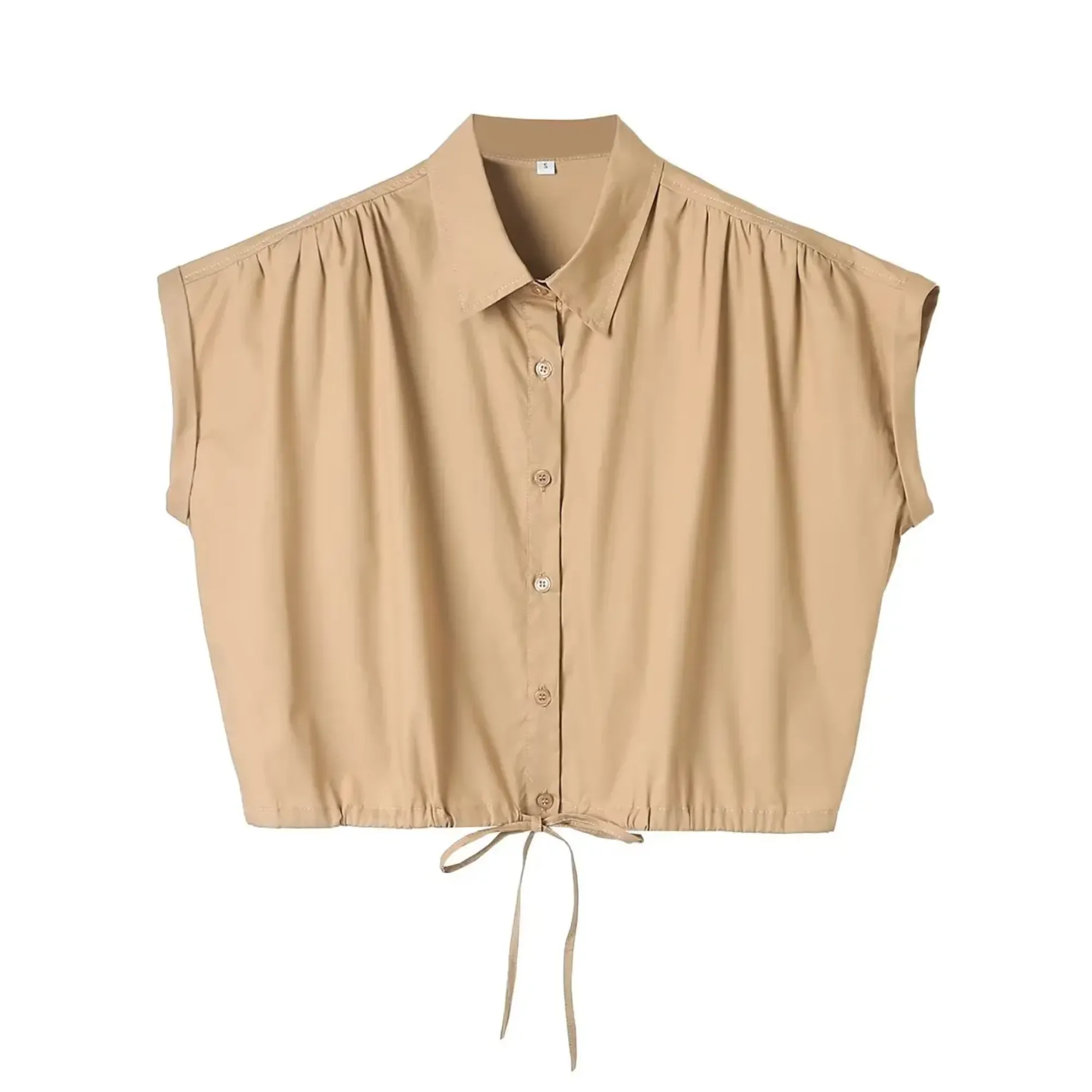 Pre Order:  Lace-Up Cotton Cropped Top
