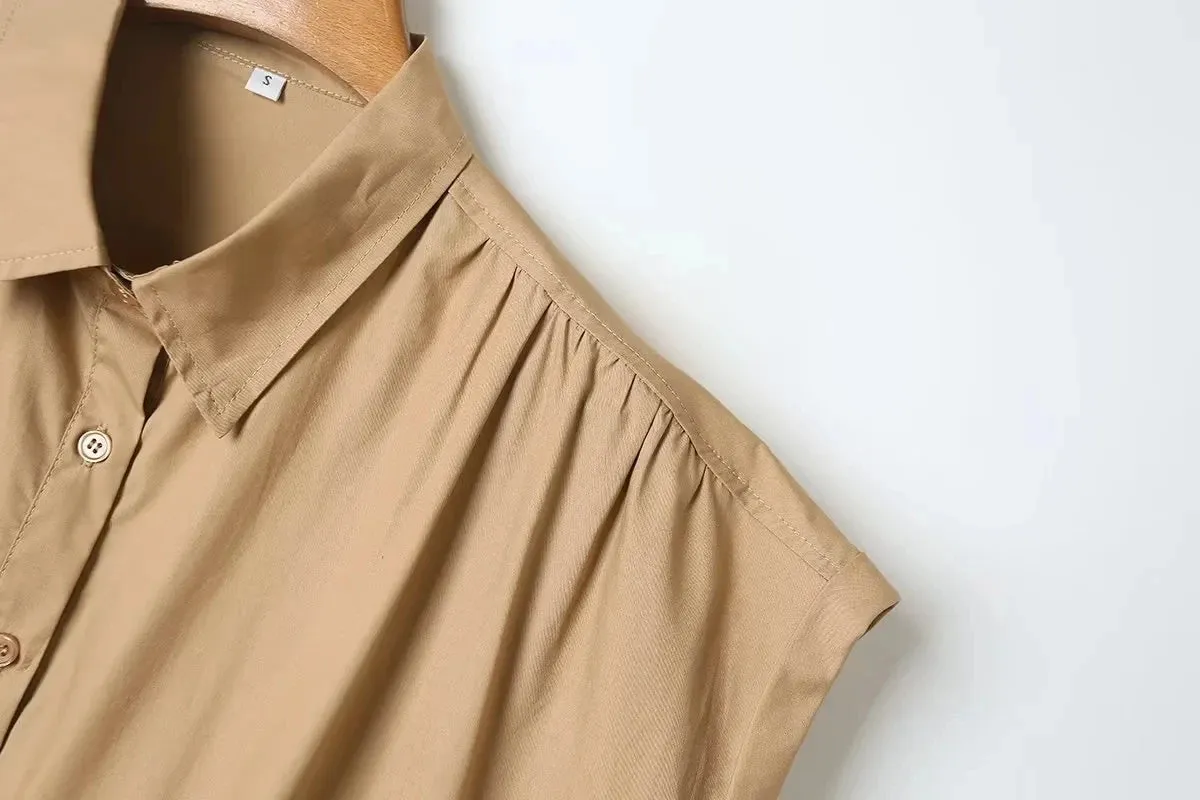 Pre Order:  Lace-Up Cotton Cropped Top