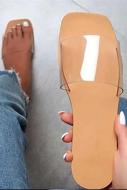 Quilted Square Toe Flat Slipper