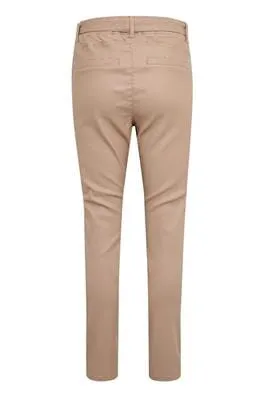 REMOVABLE BELT TAUPE WAXED ANKLE PANT