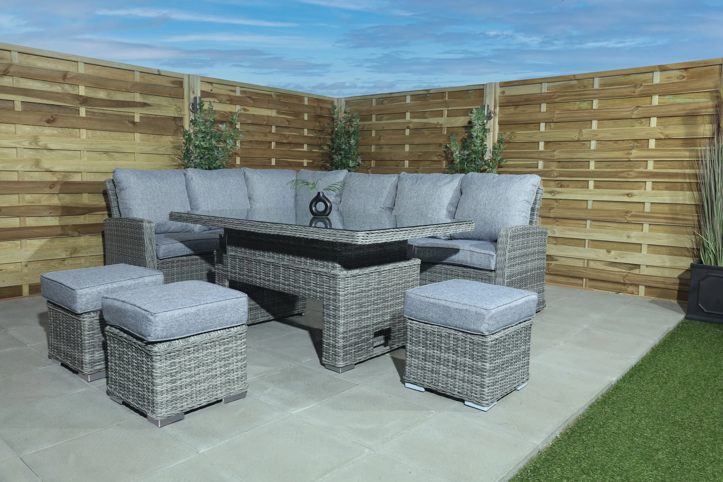 The Panama Rectangle Lounge Dining Set ( Adjustable Table )