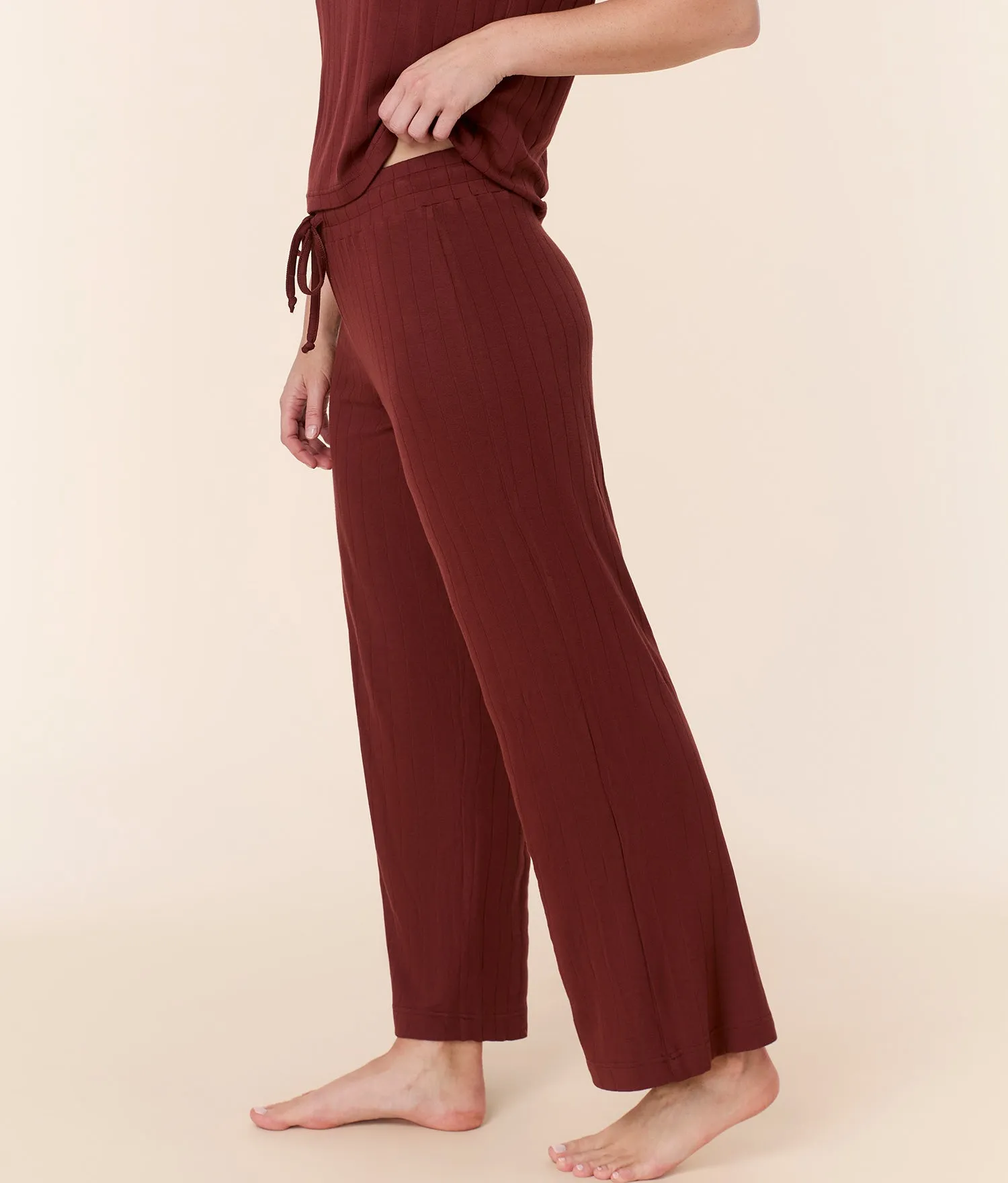 The Wide Leg Pant - Wide Rib - Mahogany