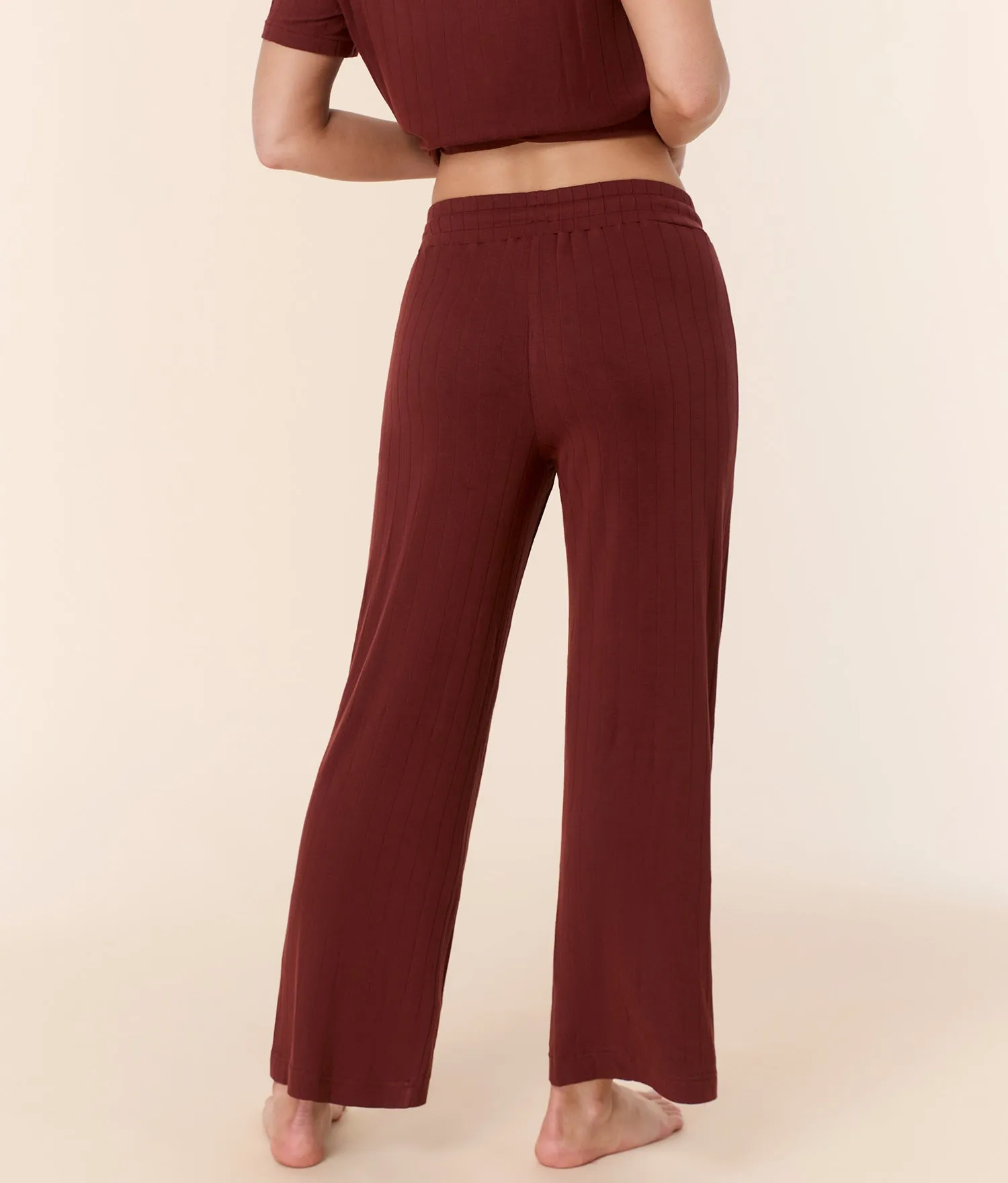 The Wide Leg Pant - Wide Rib - Mahogany