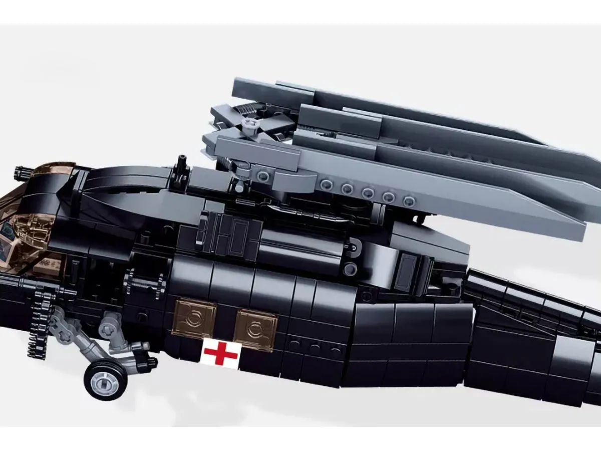 US UH-60 Marine Medical Black Hawk Military Helicopter Building Block Set