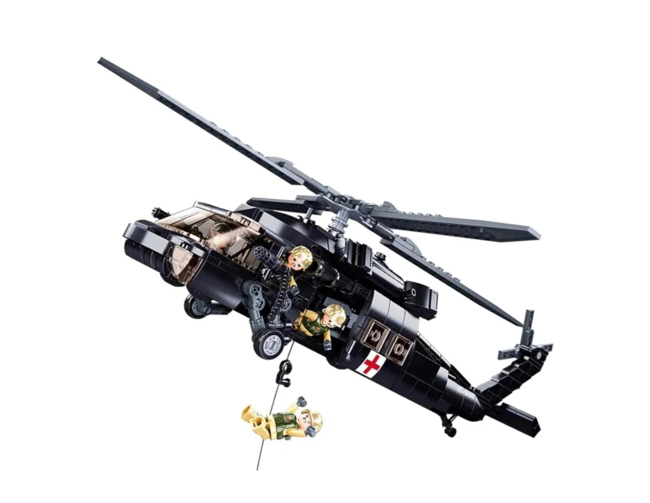 US UH-60 Marine Medical Black Hawk Military Helicopter Building Block Set