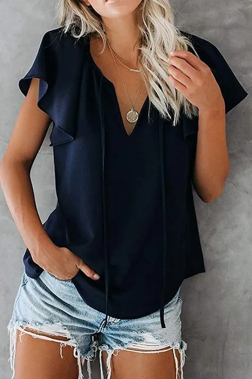 V Neck Loose Blouse