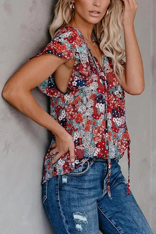 V Neck Loose Blouse
