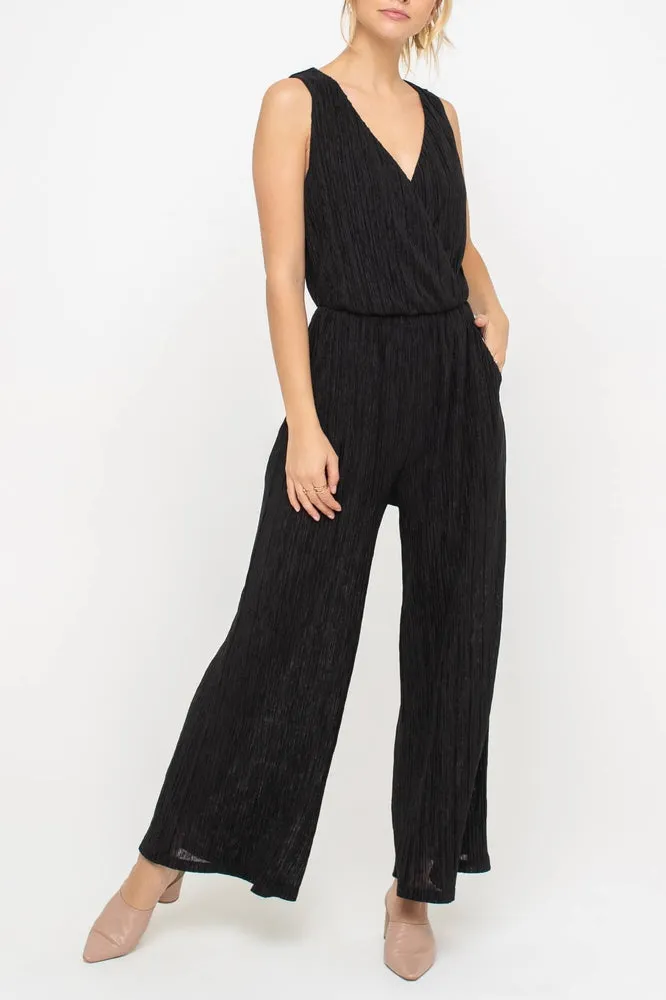 V-Neck Wide Leg Jumpsuit