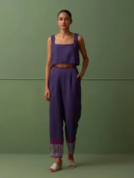 Wera Tapered Linen Pants - Byzantium