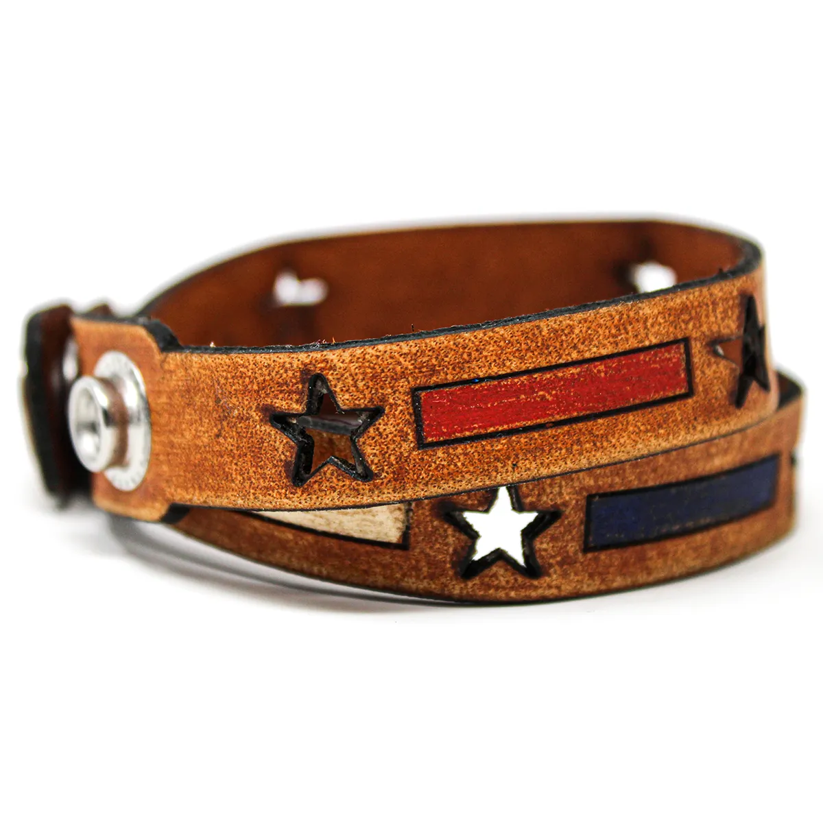 Women's Leather Wrap - Stars and Bars